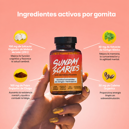 Gomitas de hongos para la concentración